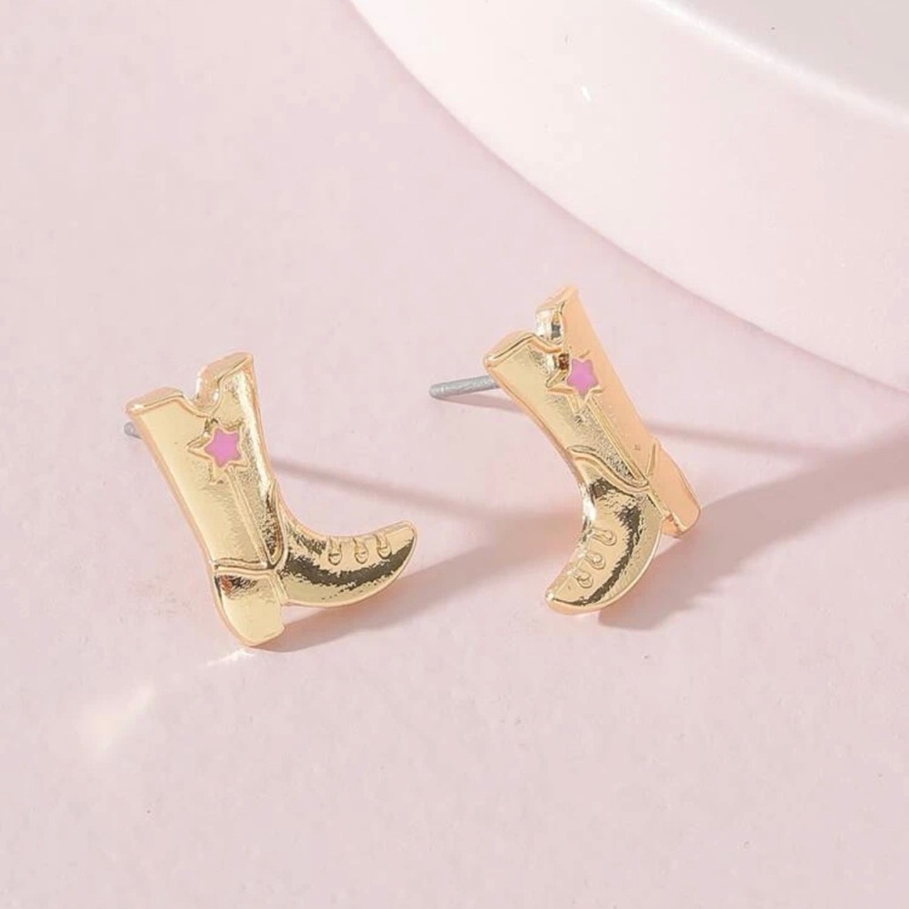 Cowgirl boots earrings - Picture 1 of 3
